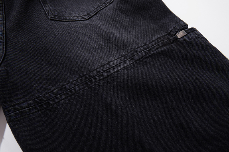 Streetwear Style Hip Hop Trendy Casual Black Knife Pants Ins Autumn Vintage Washed Loose Jeans