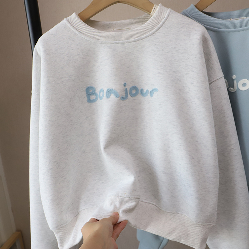 Casual Loose Fit Hoodie with Letter Embroidery,Women's Sweatshirt