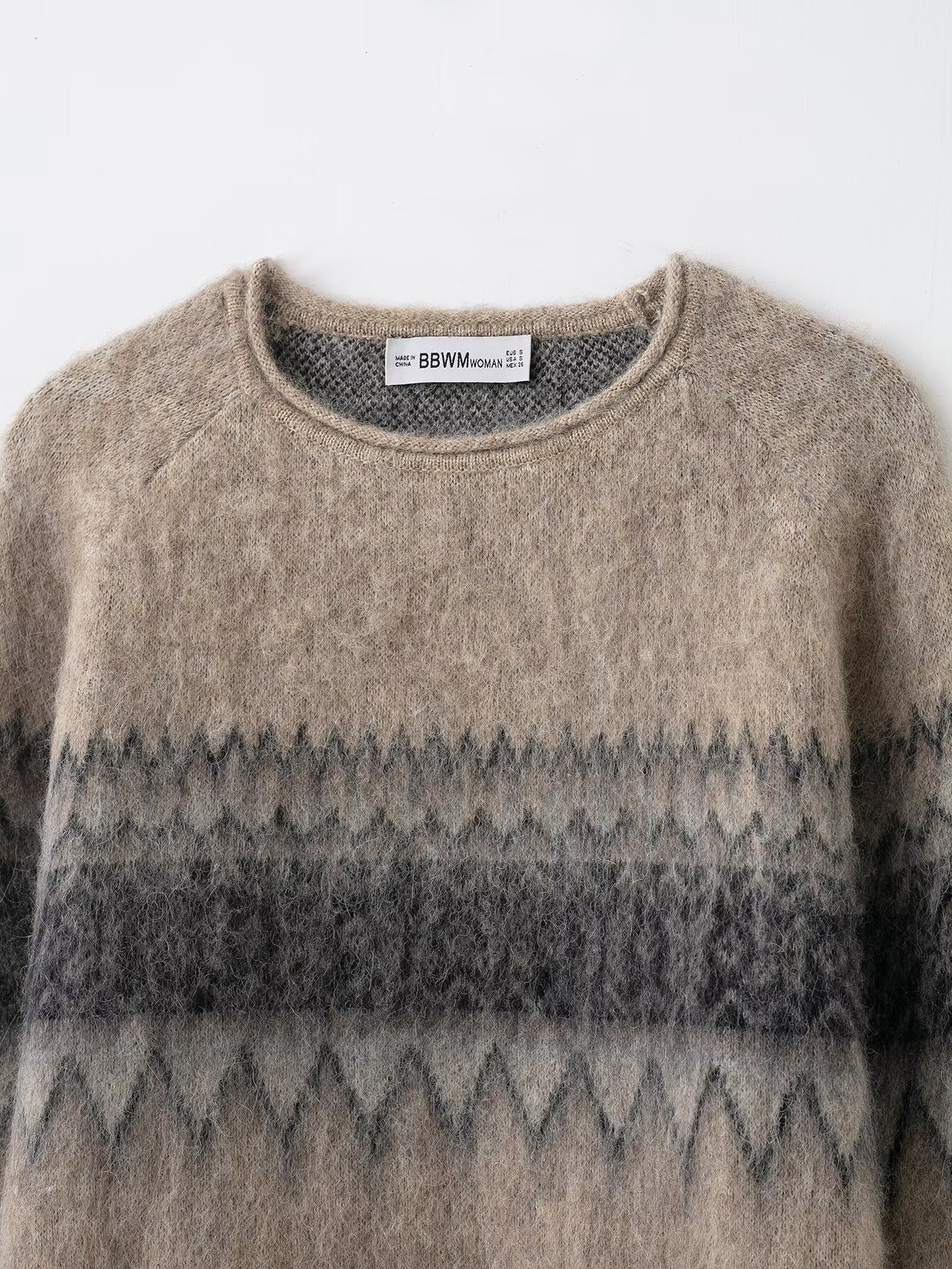 Jacquard Knitted Shirt with Brushing Effect