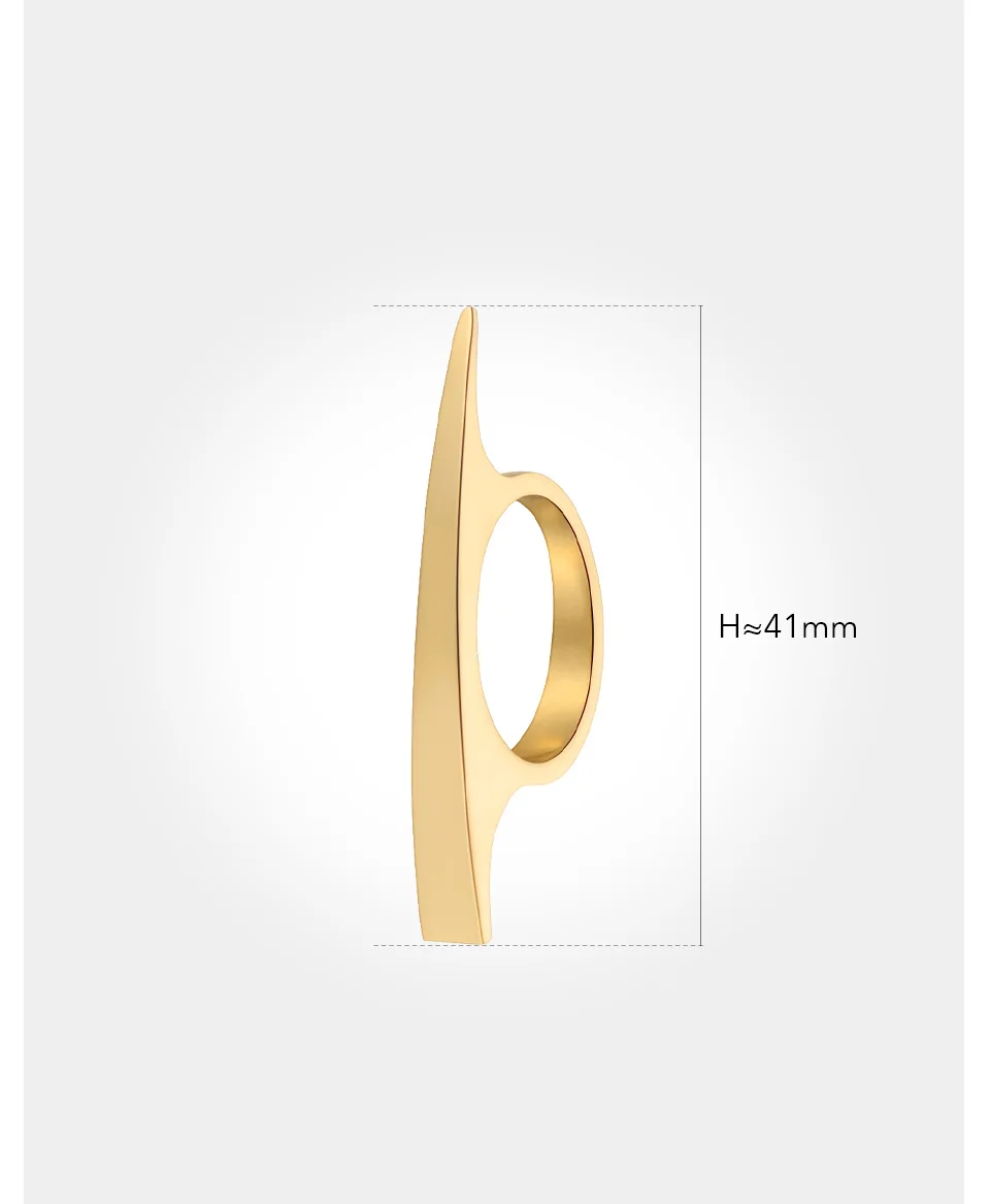 Double Sided Ring For Women Gold Color Stainless Stee Fashion Jewelry Rings Cocktail