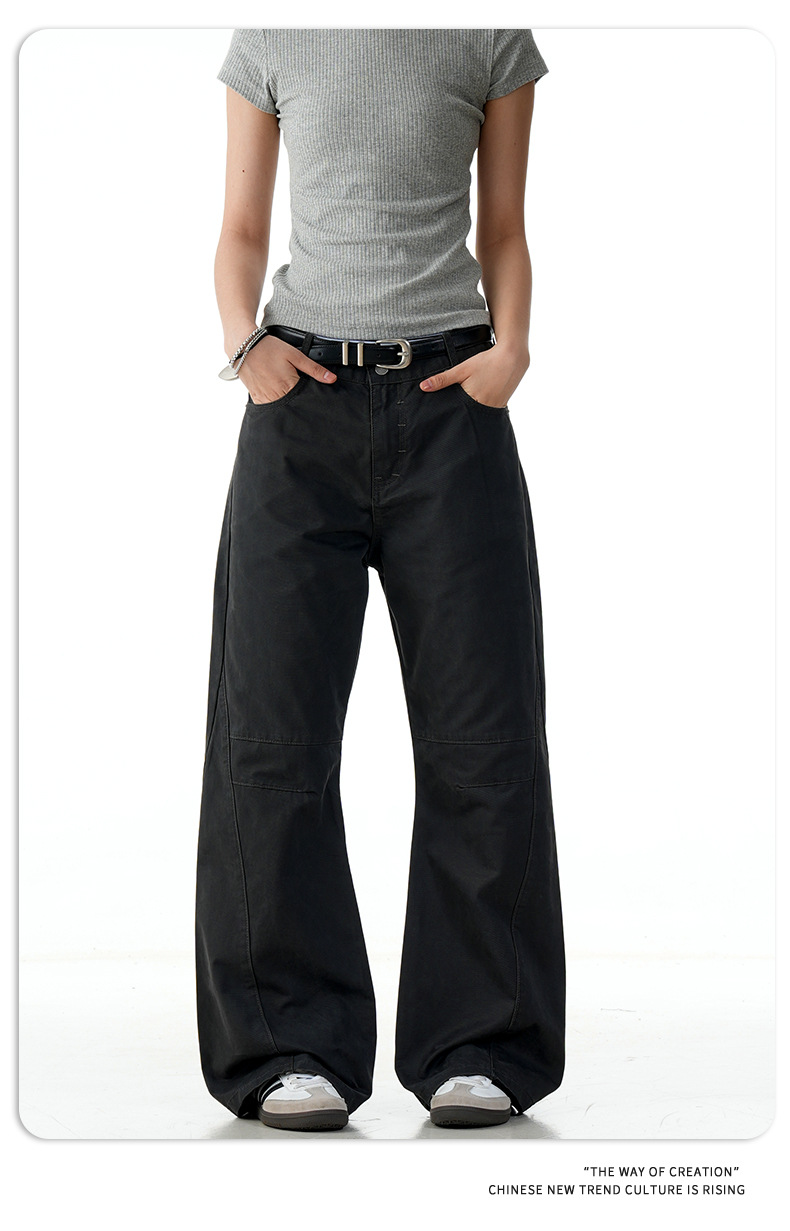 Carbon Grey Flared Denim Pants for Men and Women