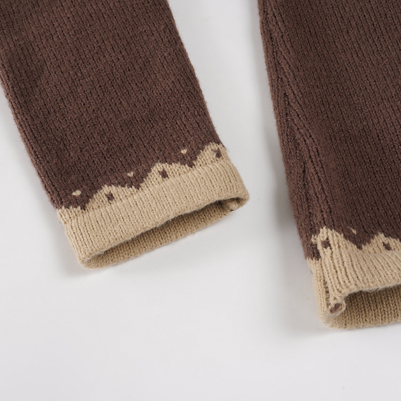 Two-tone Slim Thermal Henley Sweater