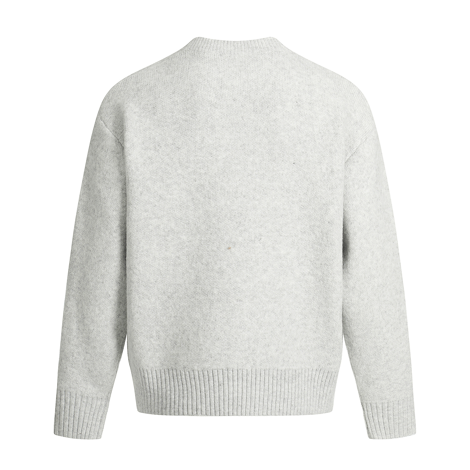 Gender-Neutral Mock Collar Oversized Two-Tone Long Sleeve Sweater