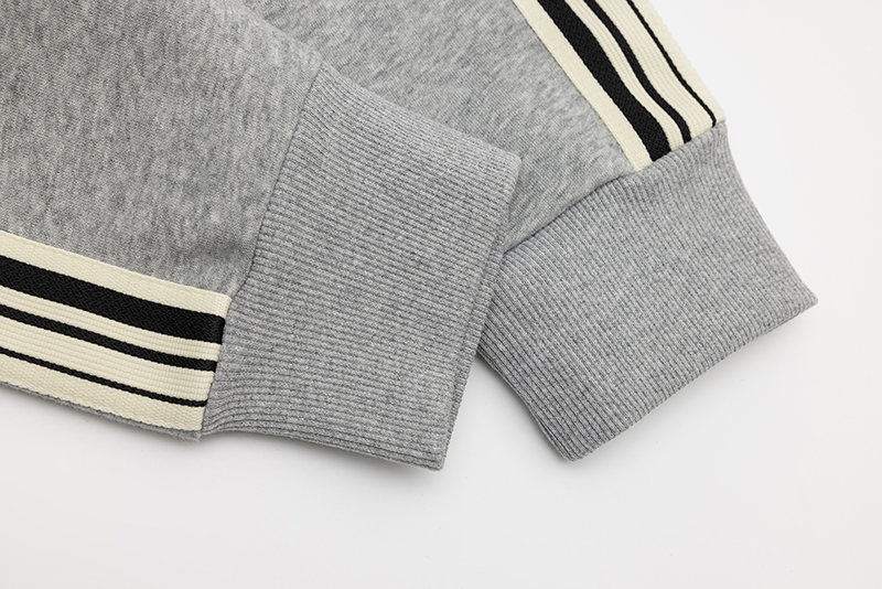 Oversized Cotton Blend Letter Print Zipper Hoodie