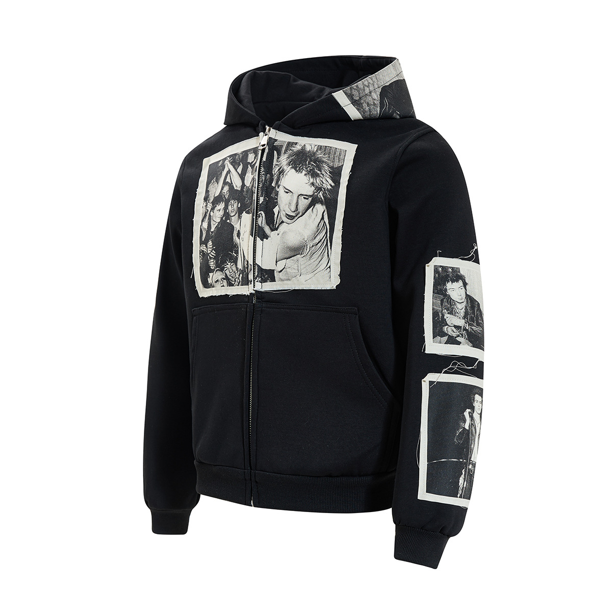 Man's American Retro Cotton Front Zip Sweatshirt