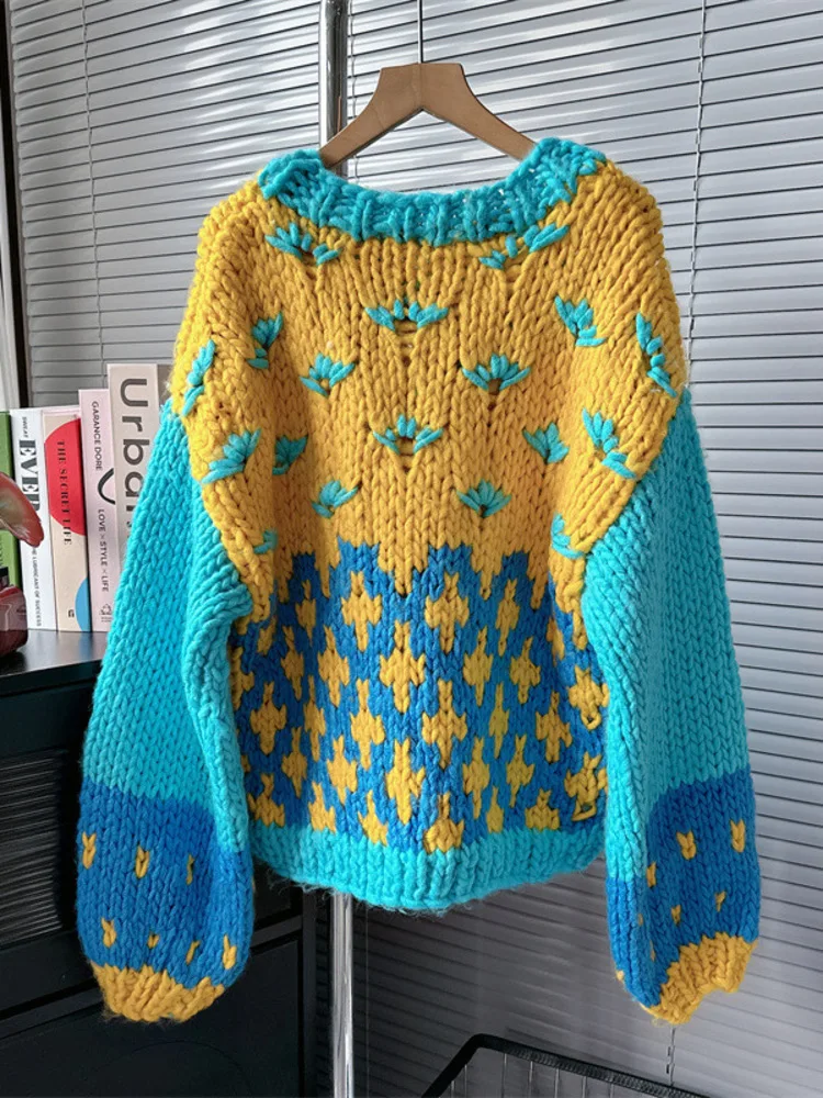 Artisan Floral Wool Blend Sweater