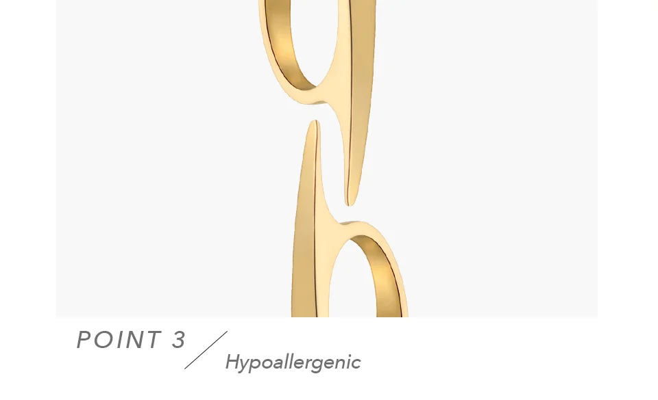 Double Sided Ring For Women Gold Color Stainless Stee Fashion Jewelry Rings Cocktail
