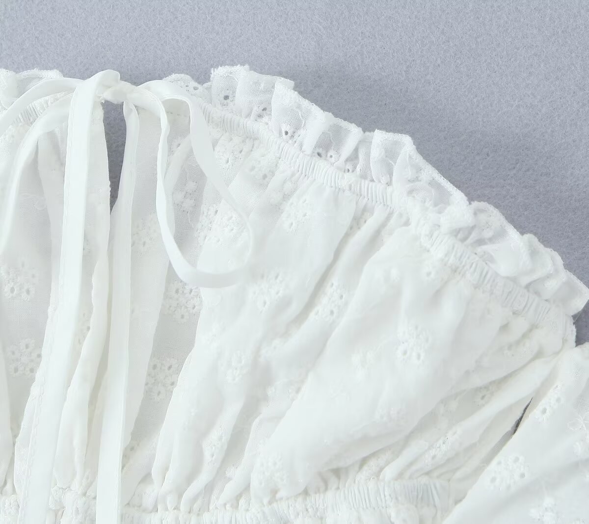 Asymmetric Mandarin Collar Ruffle Hem Top
