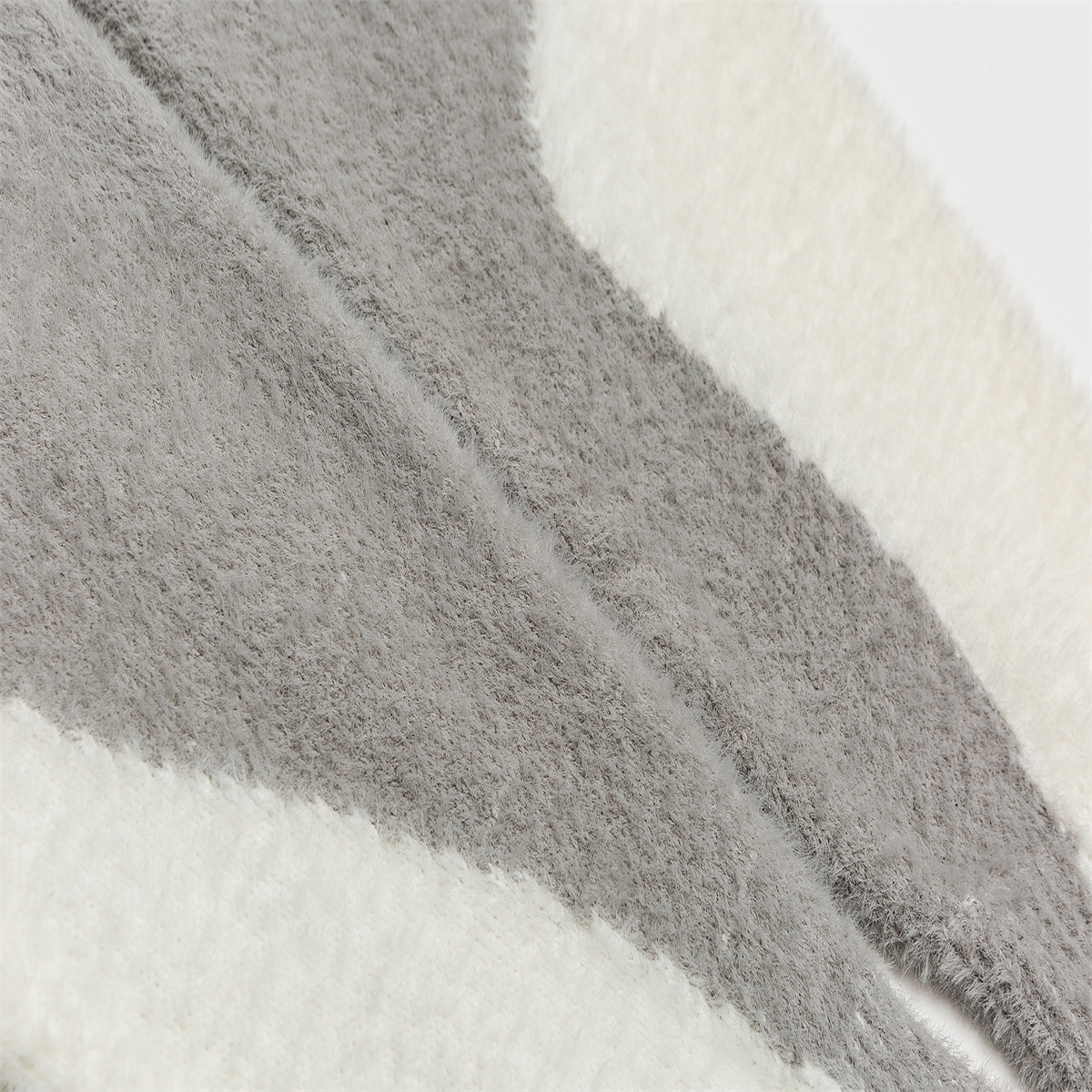 Oversized Long Sleeve Crew Two-Tone Workwear Sweater