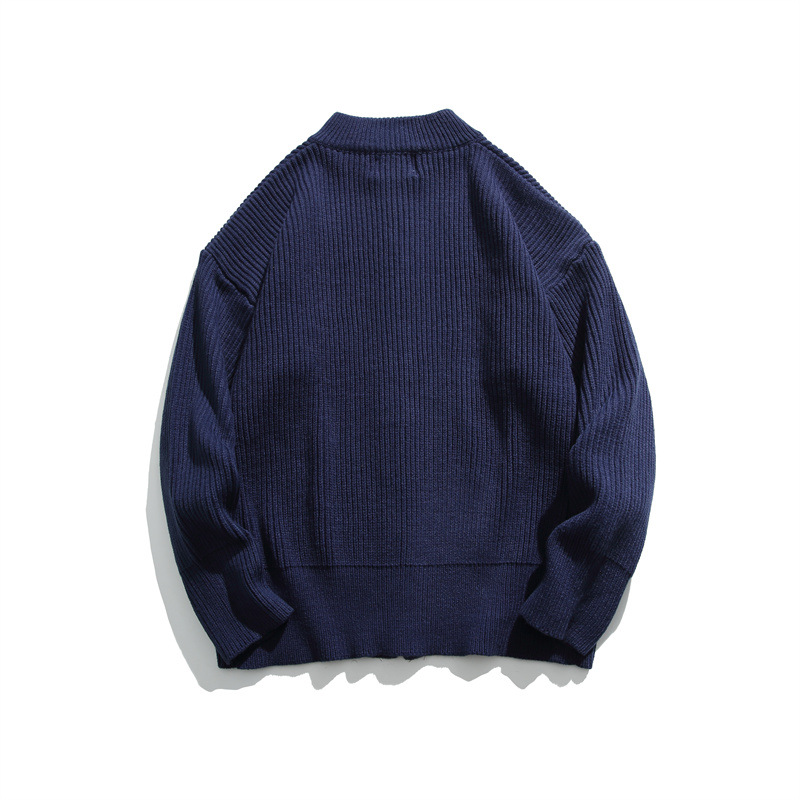 Japanese Workwear Plain Zip Front Cardigan