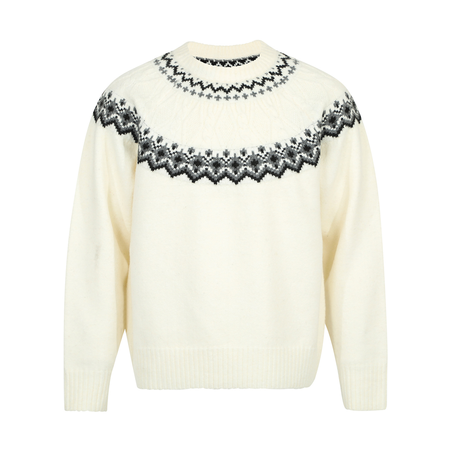 Street Style Man's Retro Round Collar Sweater