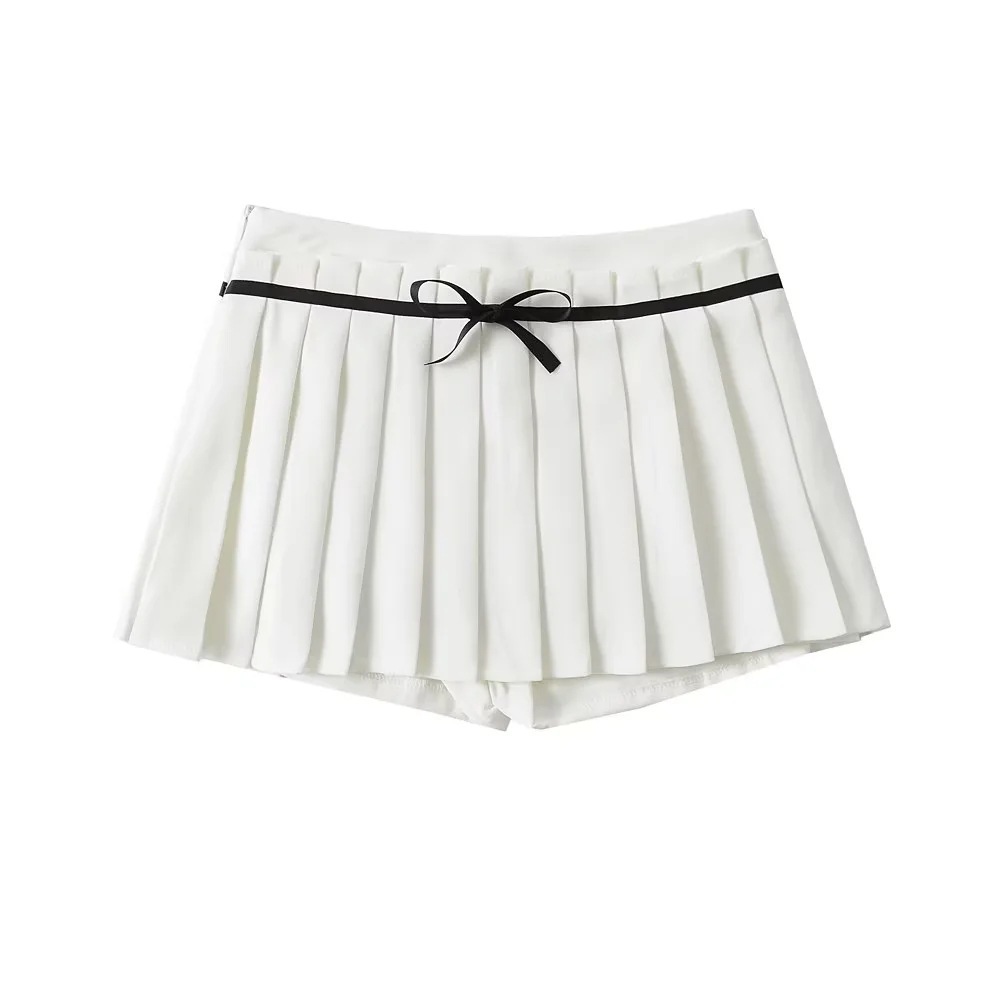 Cotton Solid Flirty Fitted Waist Textured Mini Skirt