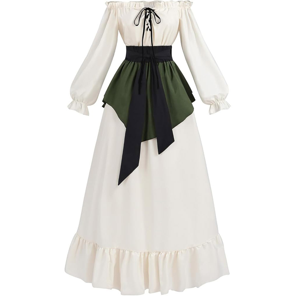 Renaissance Victoria off shoulder lace up dress two-piece formal dress