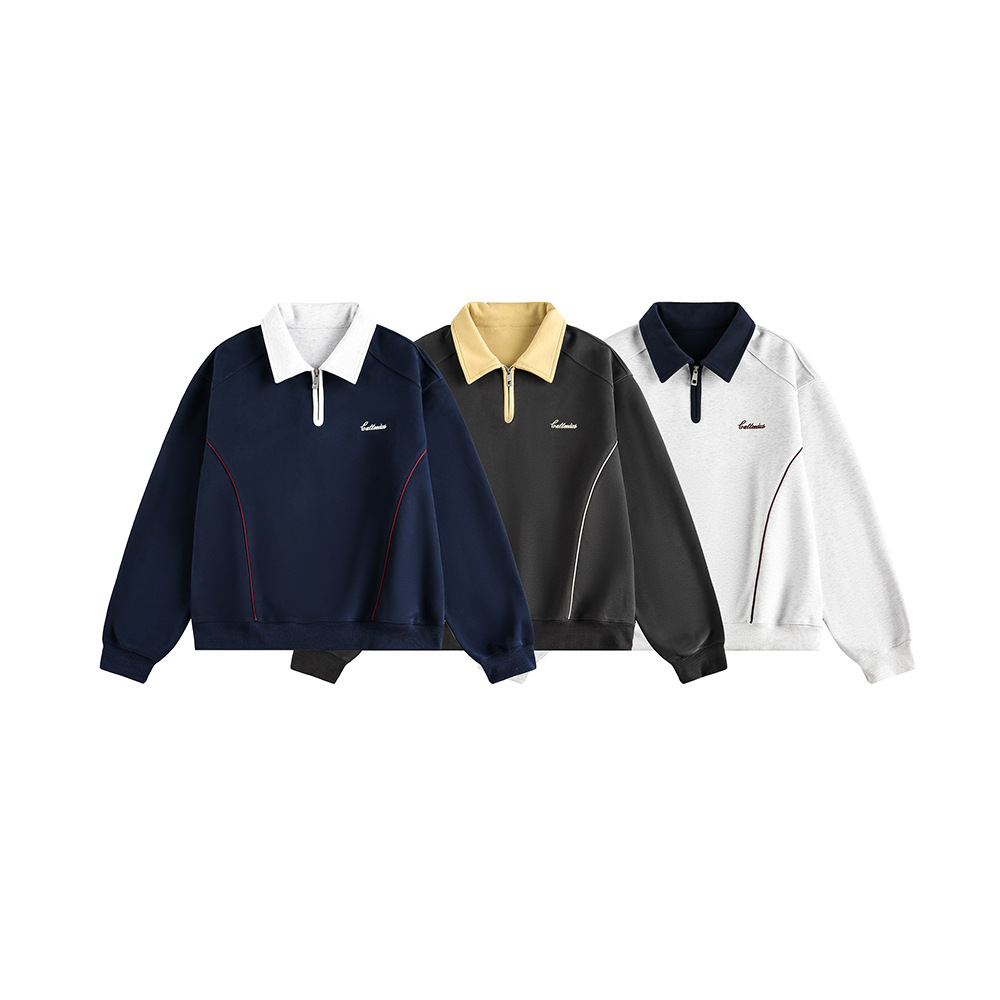 Two-Tone Shirt-Style Oversized Hoodie