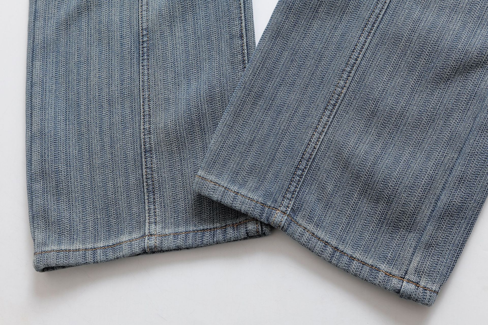 Warm striped straight leg slim fit pants for women's jeans