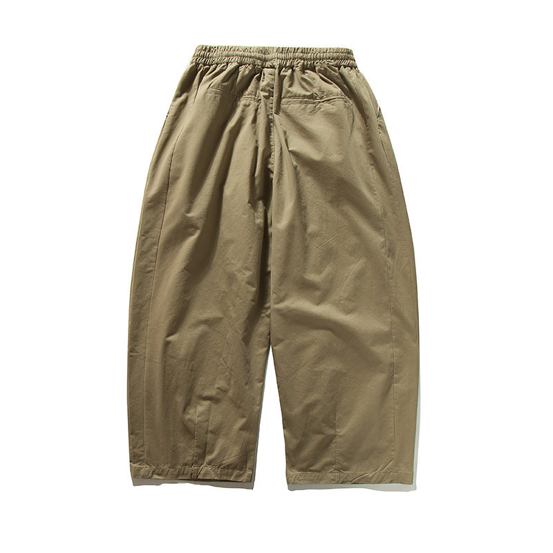 Solid Color Rope Detail Loose Straight Leg Pants Casual Wide Leg Trousers