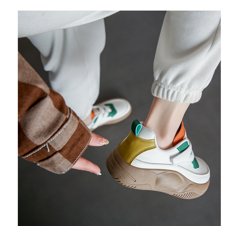 Little White Shoes Women's Spring New Korean Edition Female Students Thick Sole Velcro Board Shoes Casual Women's Shoes