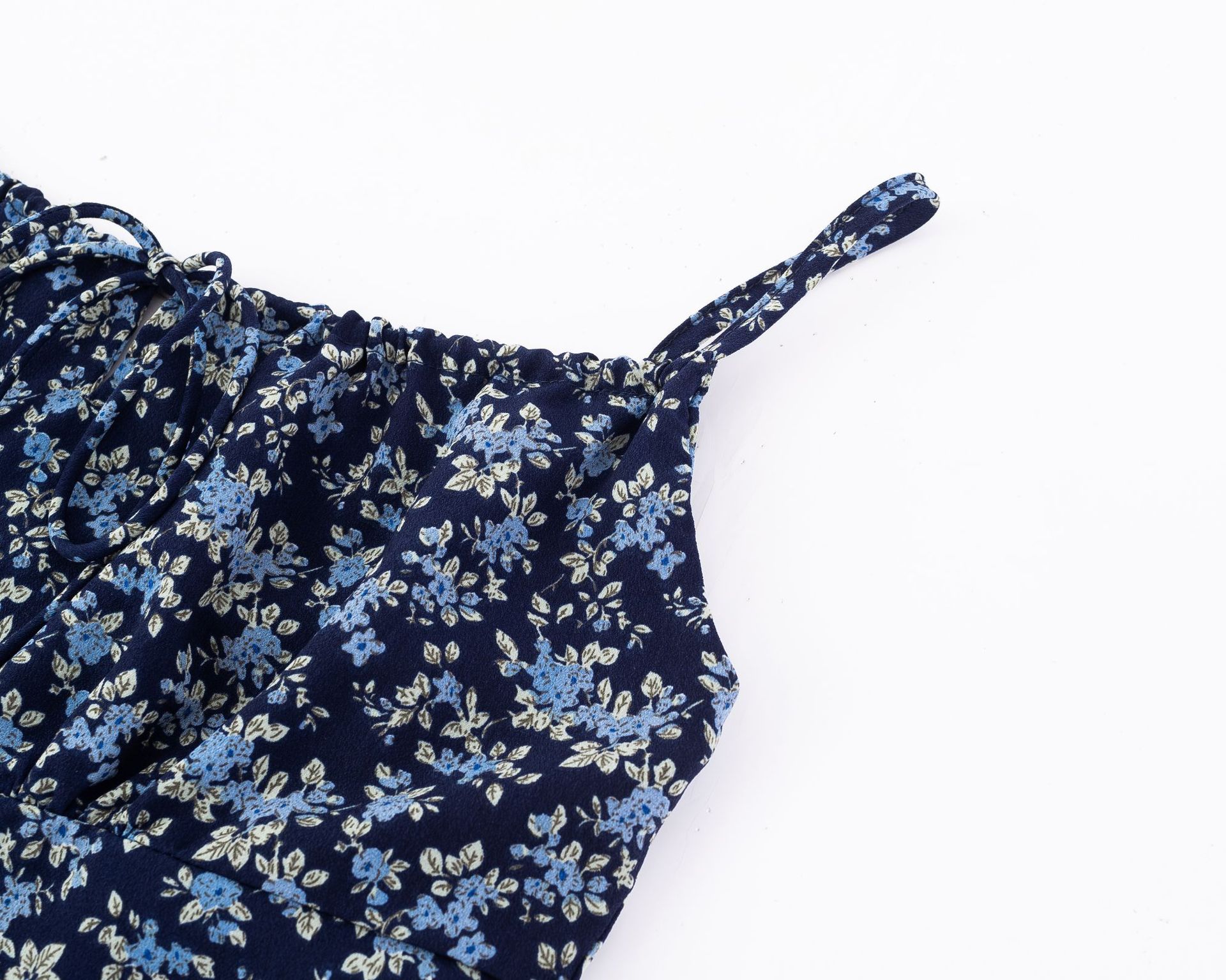 Floral print backless camisole short skirt women's dress