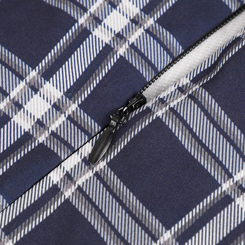 Sleeveless Polyester Checkered Fitted A-Line Dress