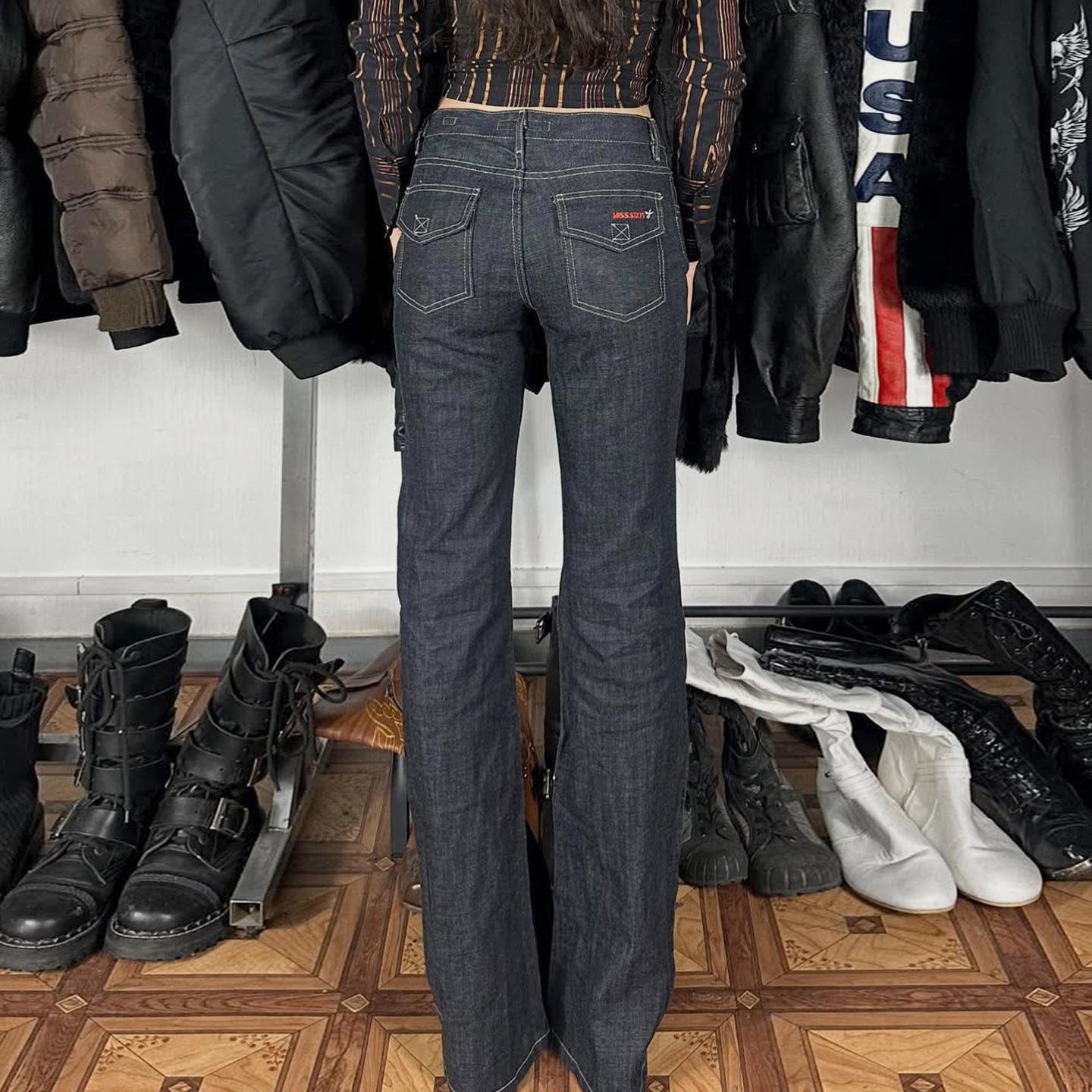Street Style Simple Retro Slim Low Waist Straight Leg Jeans Elegant Commuting Versatile Casual Pants
