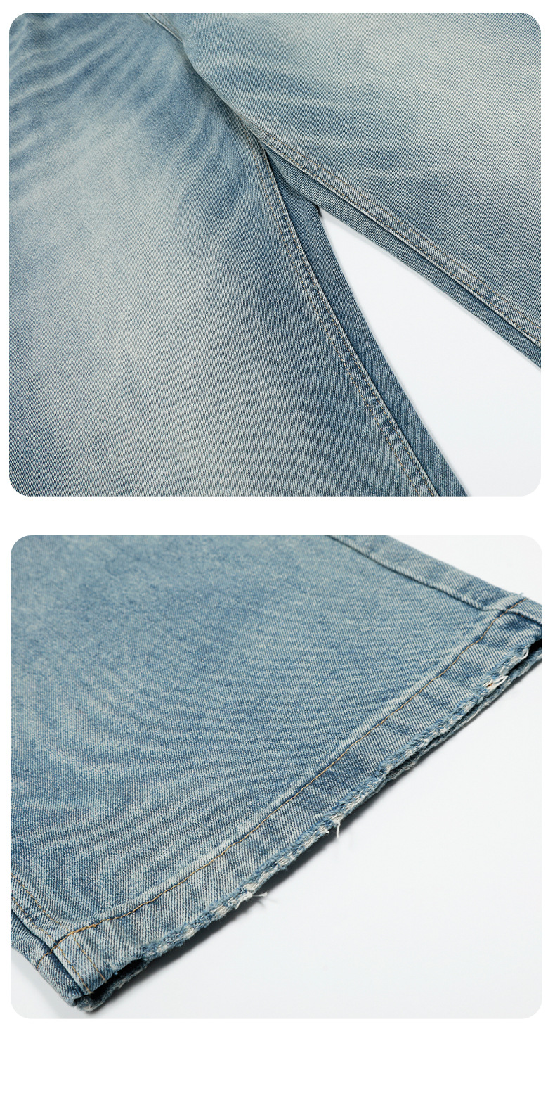 Blue Straight Jeans for Men and Women Loose Fit Cleanfit Slimming Long Pants