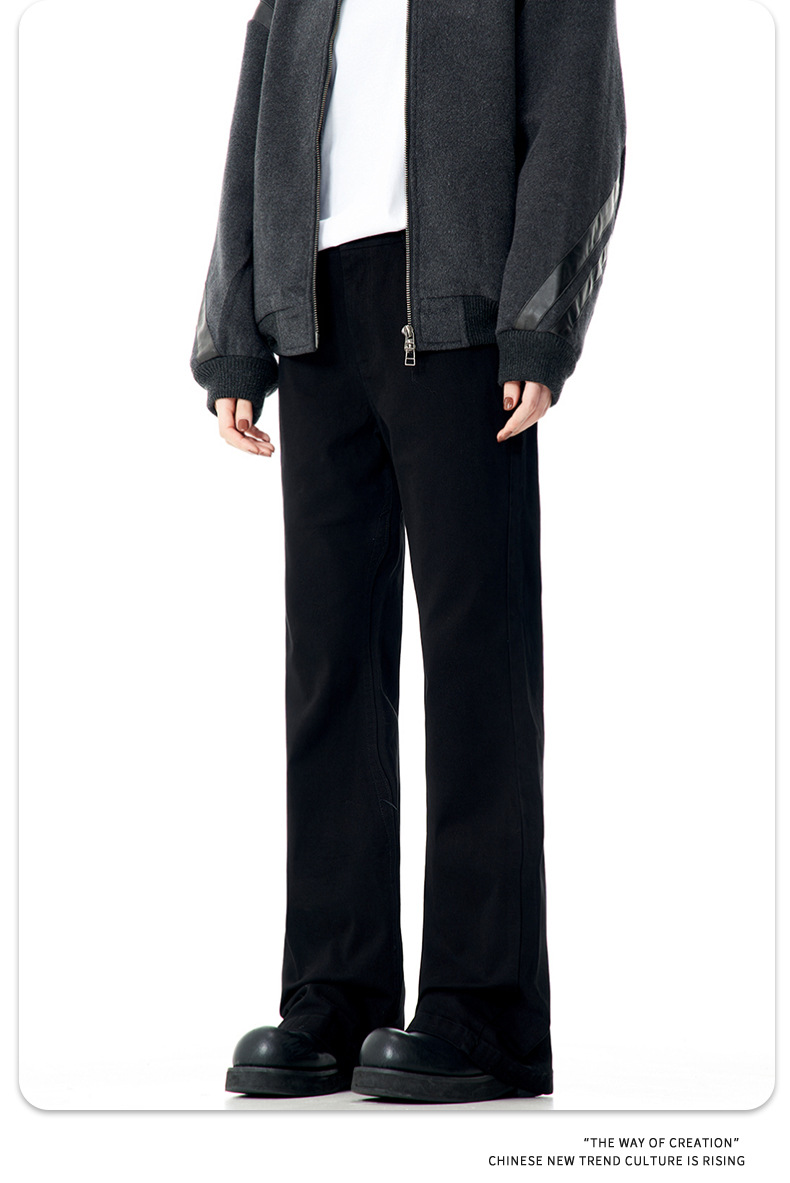 Tapered Black Casual Dress Pants for Men and Women Slim Fit Cleanfit Long Pants