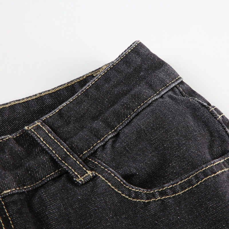 Plant flower embroidery slim fit and slimming flared jeans