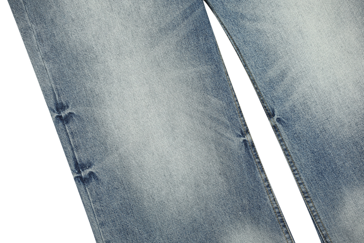 Vintage Street Cat-Whisker Pattern Loose Fit Men's Washed Blue Flared Jeans