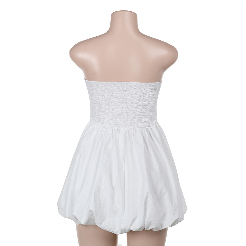 One-Shoulder Flared Polyester Dress