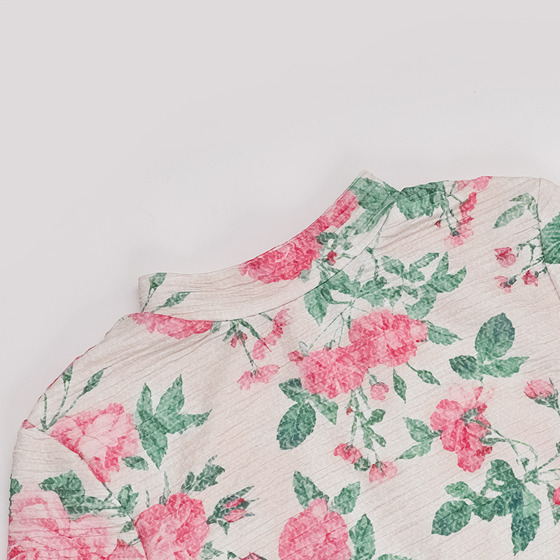 Fitted Maxi Patterned Mock Neck Full-Sleeve Dress