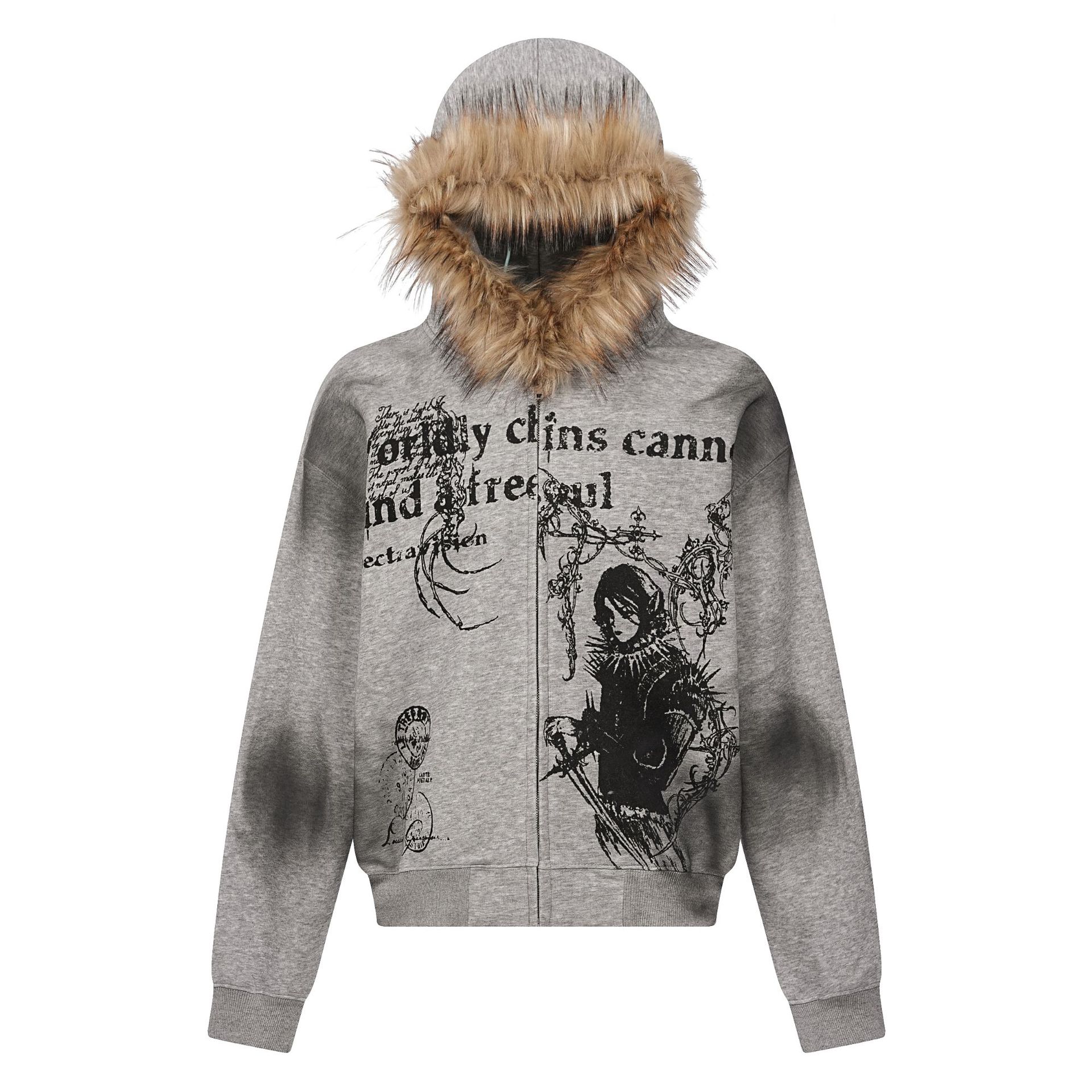 American Retro Cotton Distressed Hoodie