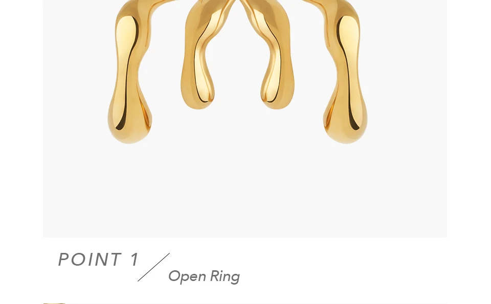 Y Shape Open Ring For Women Gold Color Stainless Stee Fashion Jewelry Rings Office