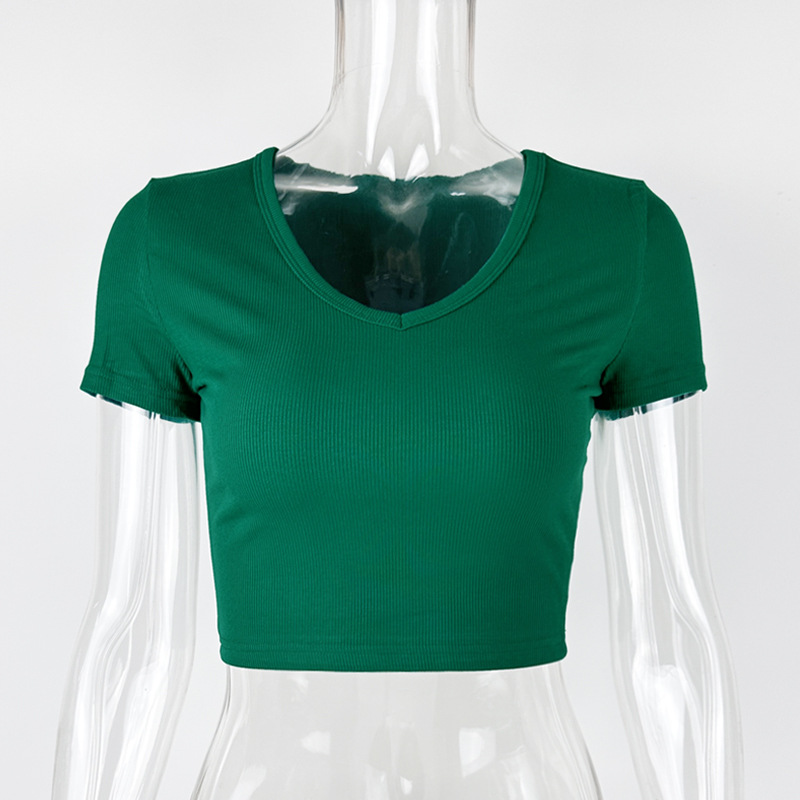 Sexy V-neck short sleeved top