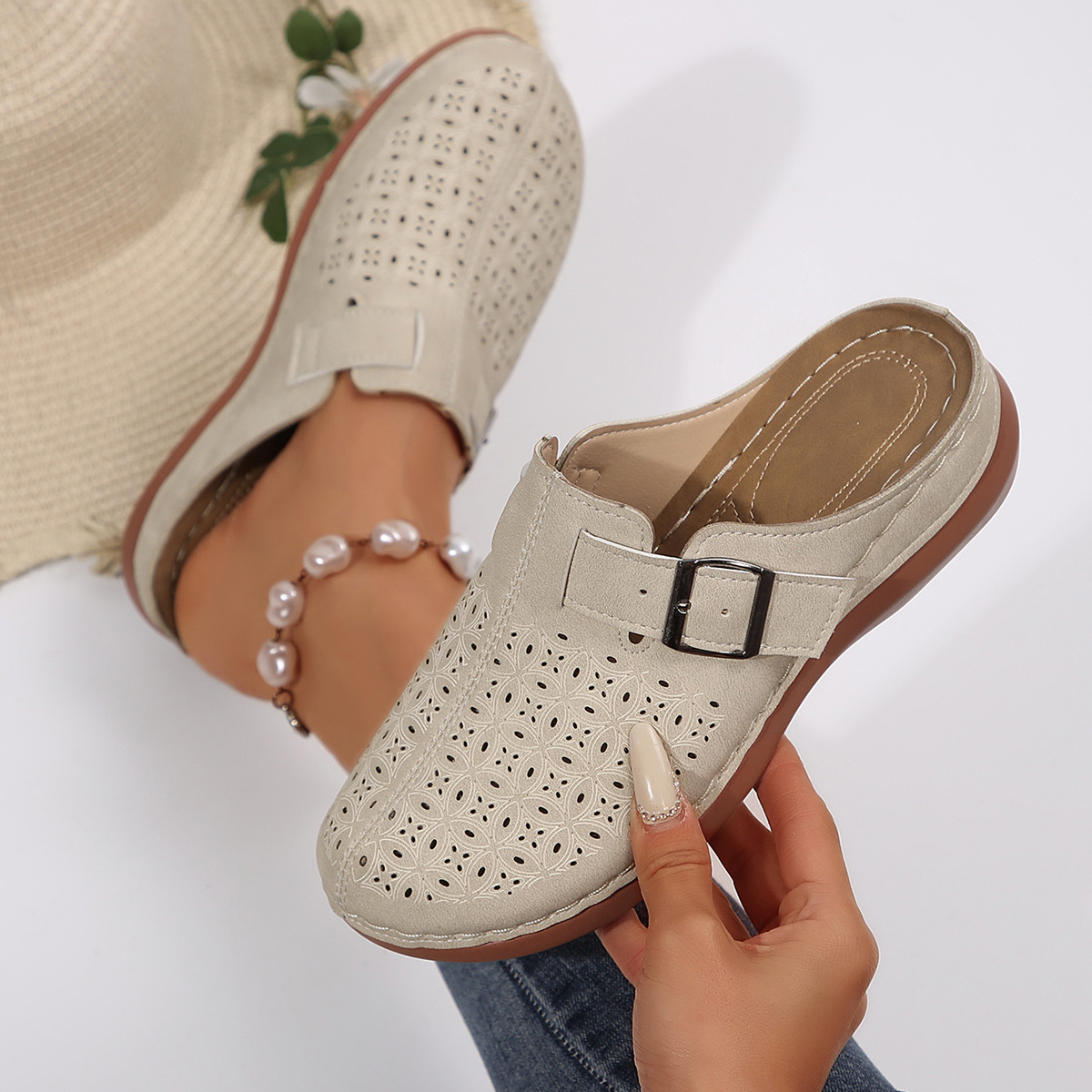 Spring and summer leisure half dragging lazy shoes