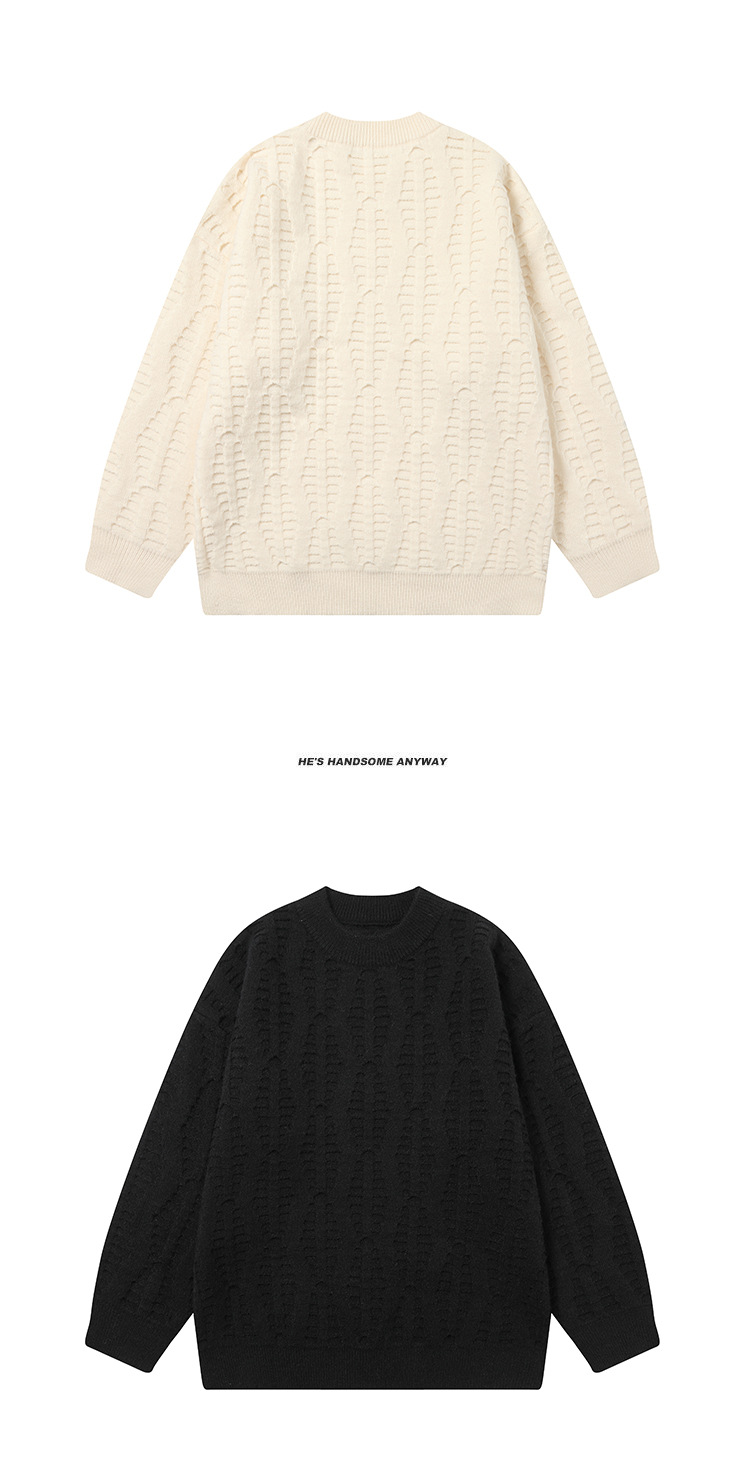 Color Block Japanese Workwear Long Sleeve Oversized Sweater