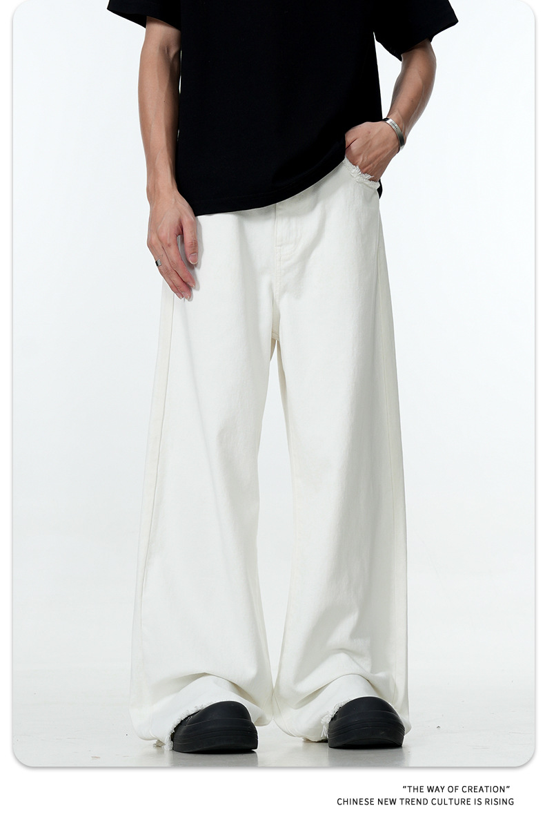 Loose Solid Color Simple Slimming Casual Wide Leg Long Pants