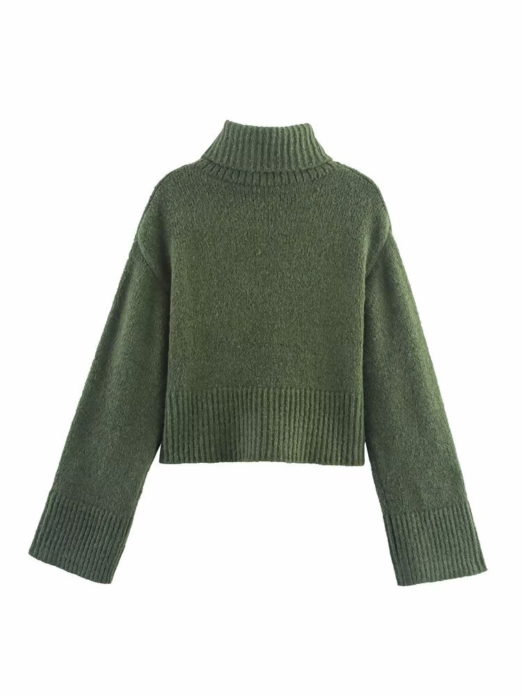 Polyester Stand Collar Full Sleeve Plain Sweater