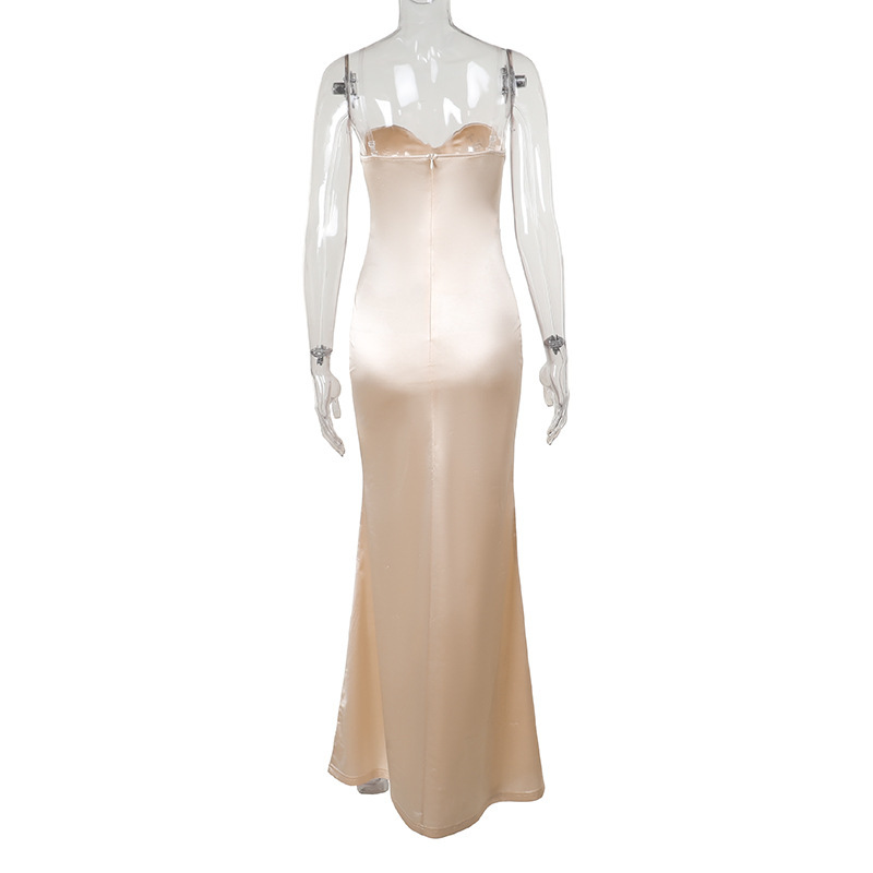 Strapless Sleeveless Long High Rise Polyester Dress