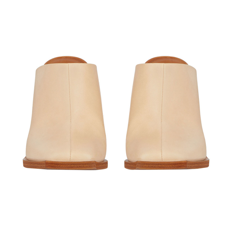 Summer Europe and The United States Catwalk High-Heeled Square Toe Toe Slippers Shaped Heel Sandals Large Size Ladies High Heels