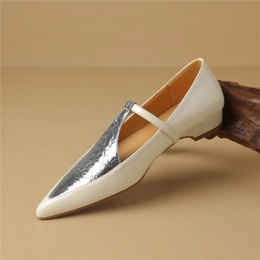 Ladies Urban Tapered Two-Tone Belted Ballerina