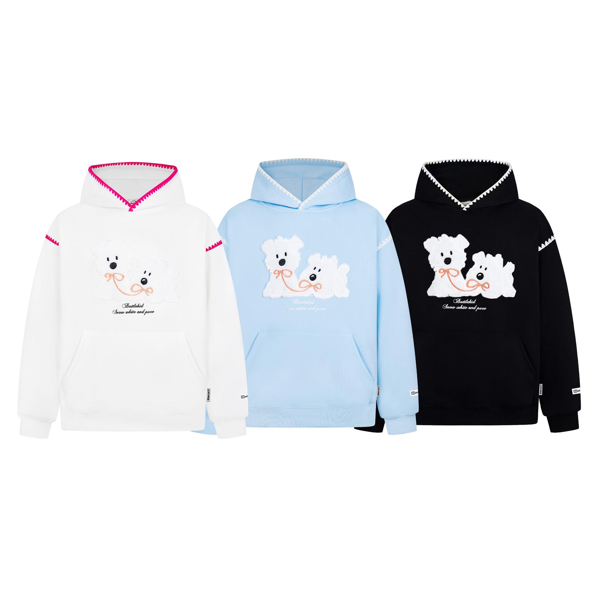 Scallop Trim Long Sleeve Cotton Pet Hoodie