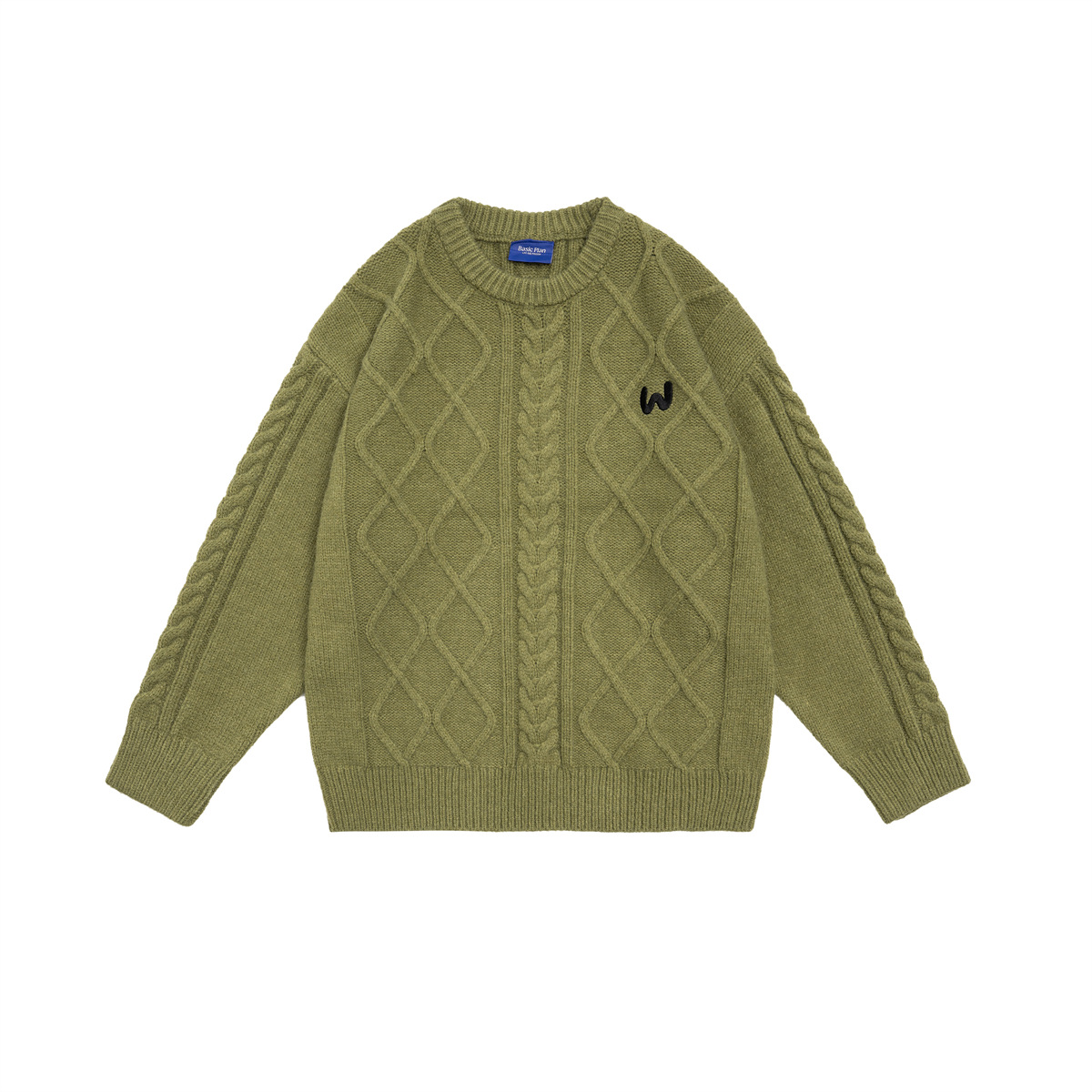 Japanese Geometric Stitch Colorblock Workwear Sweater