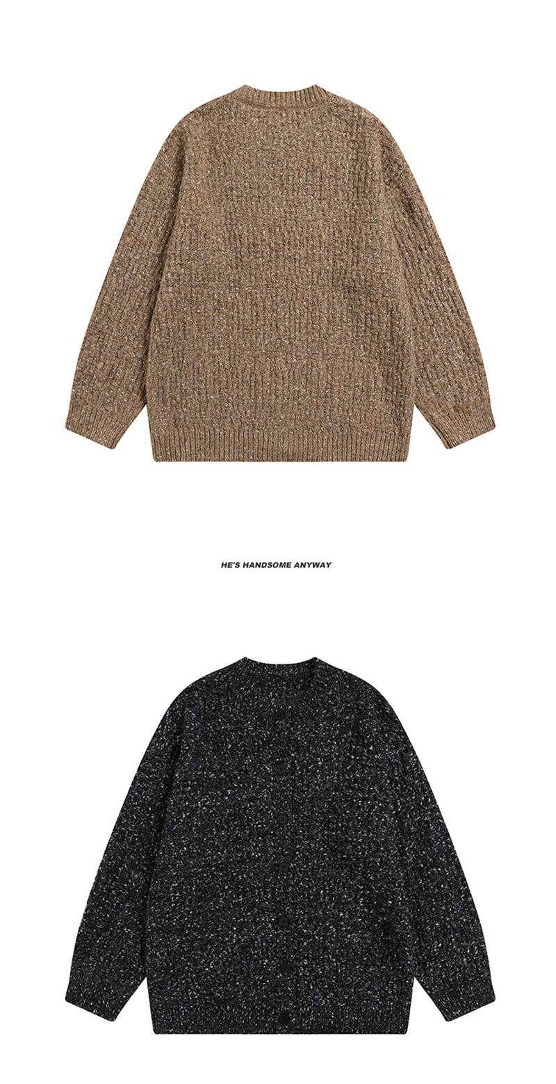 Unisex Japanese Workwear Polyester Cardigan