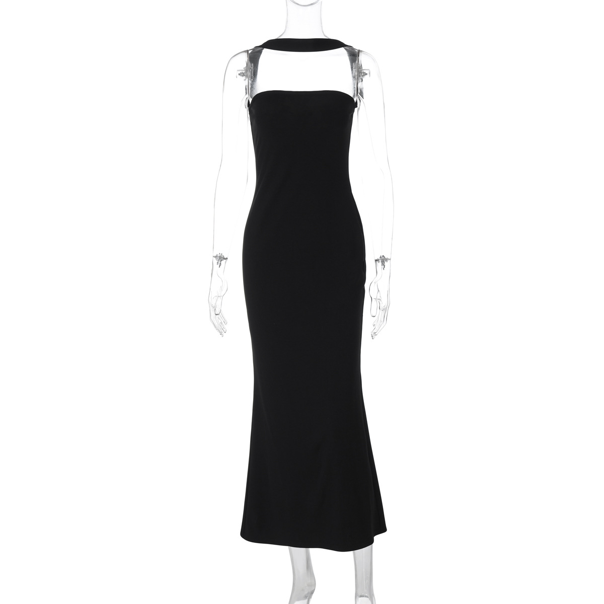Asymmetrical Open Back Body-Hugging Side Vent Dress
