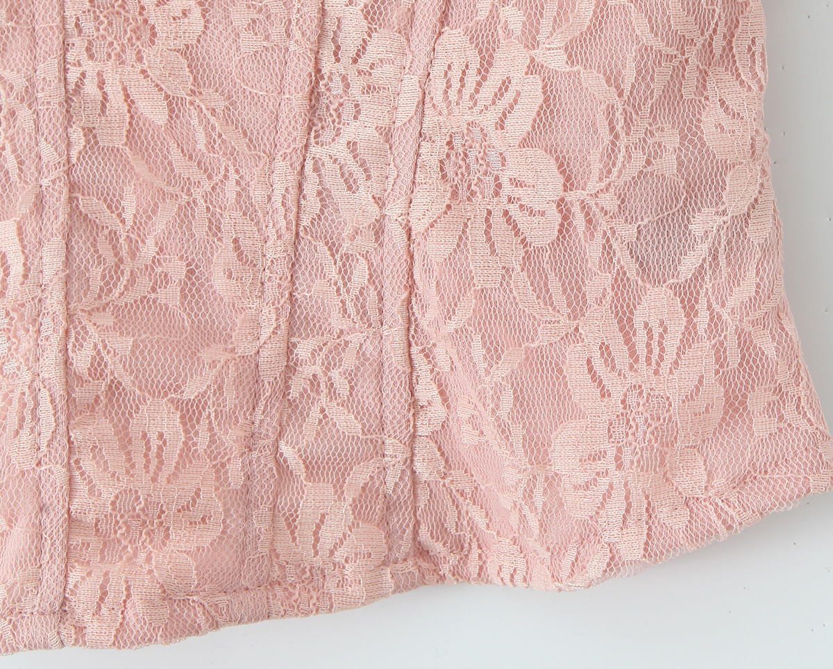 Lace bow strapless vest for women