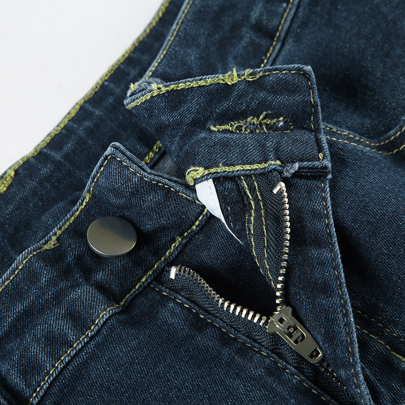 Rose embroidery retro gradient niche spicy jeans