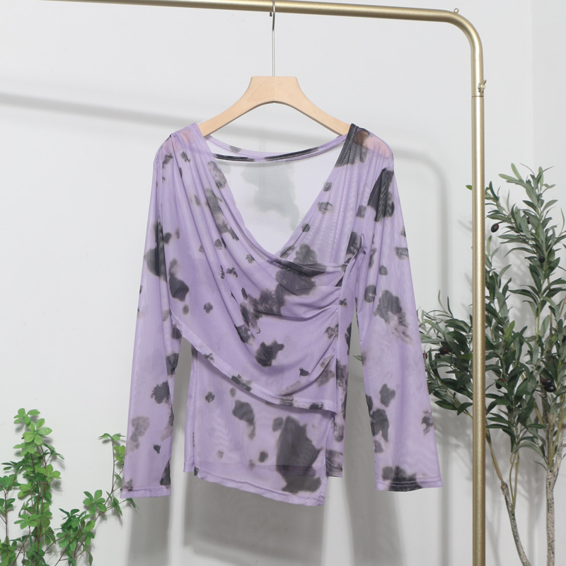 Desire Asymmetrical Long Single Sleeve Blouse