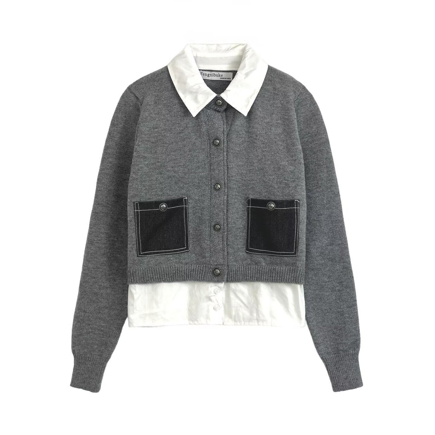 Ladies' Plain Full Sleeve Notch Collar Sweater