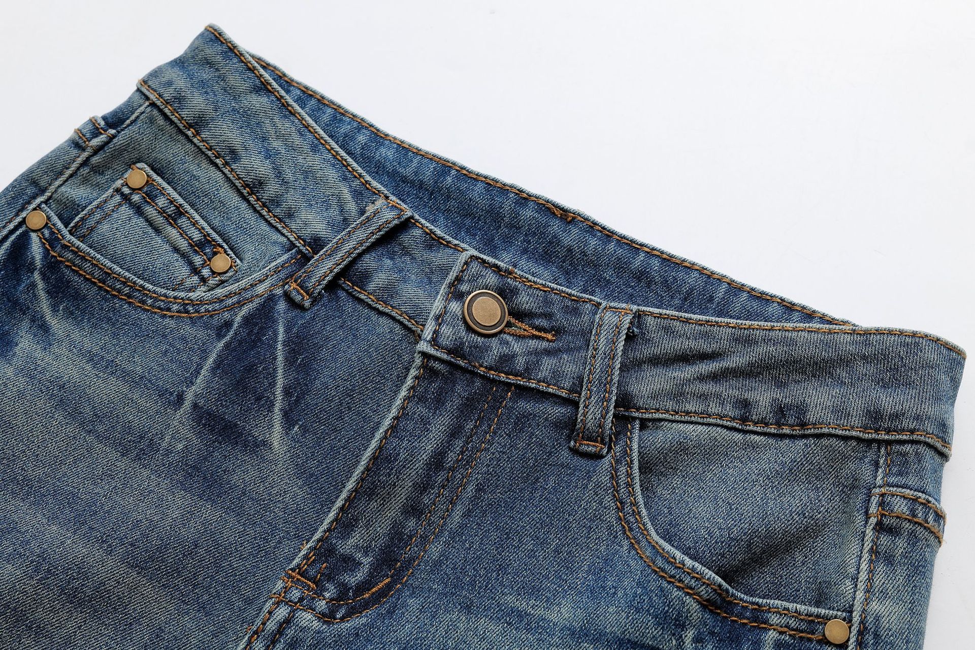 Mid low waist floor length flared pants jeans