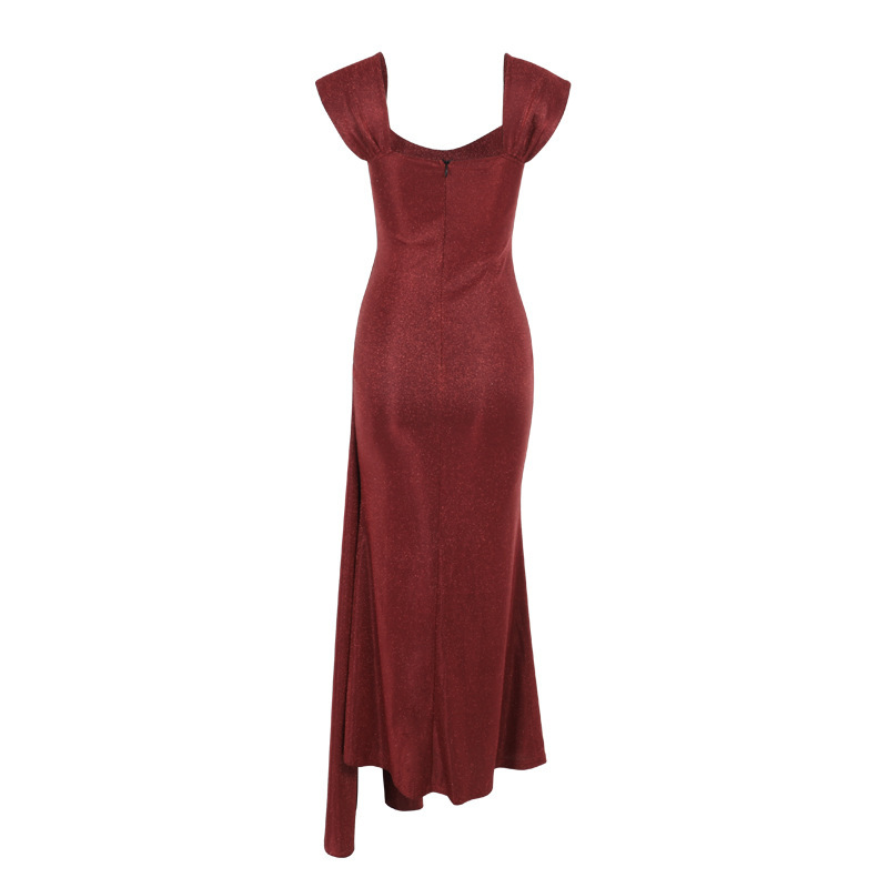 High Waist Square Neck Bodycon Maxi Dress